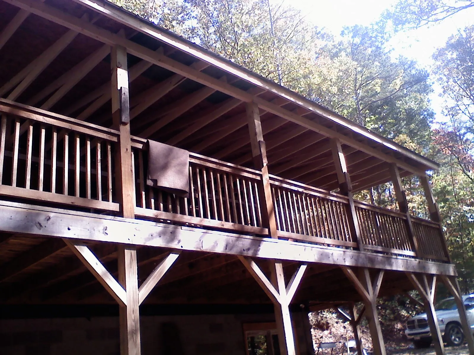 Timber framing under a new elevated porch and deck — Roof Leak Repair in Chicago Ridge by Roofing Brothers